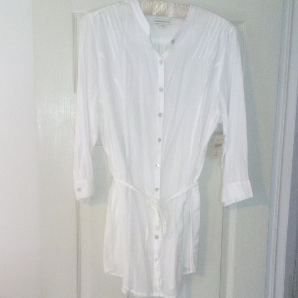 NWT!  Coldwater Creek White Blouse XL -